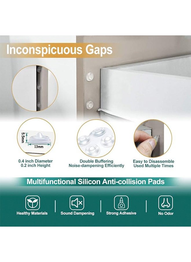 Generic 100Pcs Anti Collision Pad Noise Reduction and Shock Absorption Silicone Particles Cabinet Door Pack Sound Dampening Circular Dots Cupboard Bumpers Clear Soft Rubber for Drawers Table Tops Laptop  - Image 2