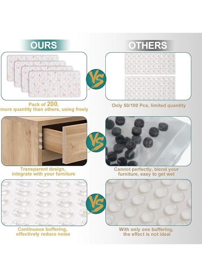 Generic 100Pcs Anti Collision Pad Noise Reduction and Shock Absorption Silicone Particles Cabinet Door Pack Sound Dampening Circular Dots Cupboard Bumpers Clear Soft Rubber for Drawers Table Tops Laptop  - Image 4
