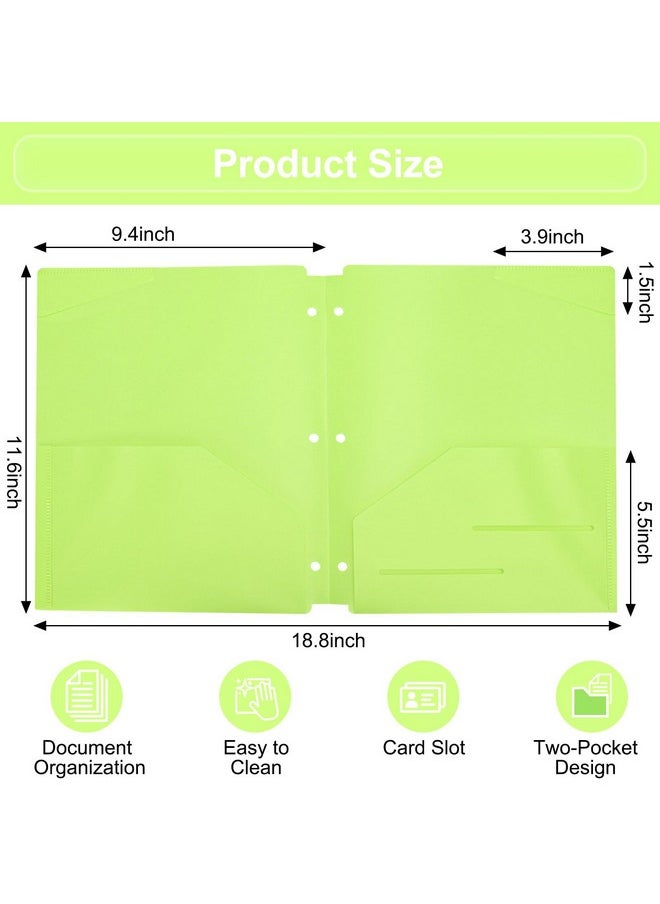 EOOUT - 6Pcs Plastic File Folders With Pockets 3 Hole Punched, Heavy Duty Folders Letter Size 6 Assorted Bright Colors Fit In 3 Ring Binder, Pocket Folder With 4 Pockets For Office And School - Image 1