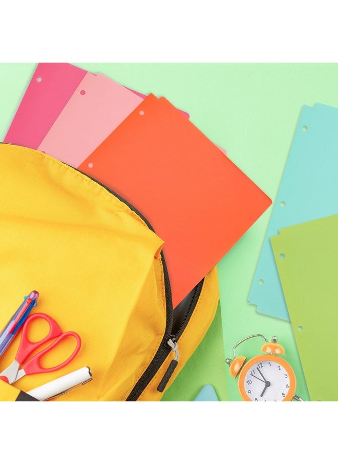 EOOUT - 6Pcs Plastic File Folders With Pockets 3 Hole Punched, Heavy Duty Folders Letter Size 6 Assorted Bright Colors Fit In 3 Ring Binder, Pocket Folder With 4 Pockets For Office And School - Image 1