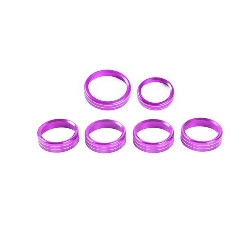 Keptrim for F150 Air Conditioner Switch & Trailer & 4WD & VOL Knob Button Trim for Ford F150 XLT 2016 2017 2018 2019, Purple Aluminum, 6pcs (Not for 2021 2022) - Image 1