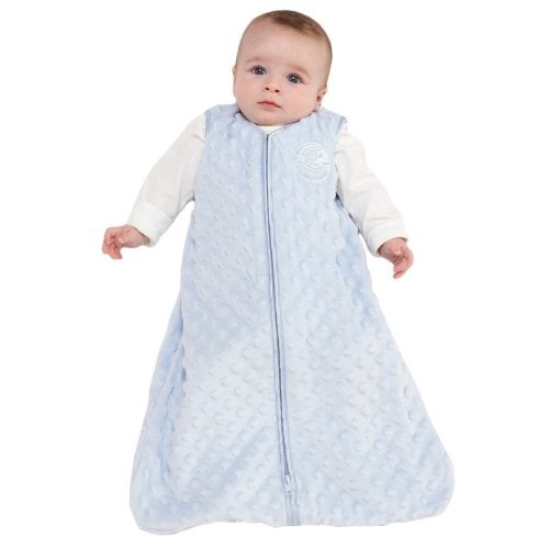HALO Sleepsack Wearable Blanket, Velboa, TOG 1.5, Blue Plush Dots, Large - Image 2
