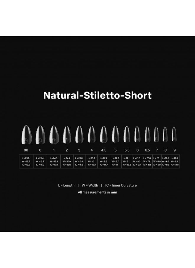 Apres Gel-X Natural Stiletto X-Short 2.0 Box of Tips 14 sizes 600 PCS