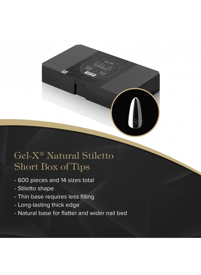 Apres Gel-X Natural Stiletto X-Short 2.0 Box of Tips 14 sizes 600 PCS