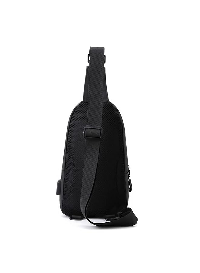 Raxoom Sling Crossbody Bag Small Shoulder Backpack for Men，External USB hole design，Waterproof Slim Chest Bags Casual Daypack for Travel Cycling - Image 3