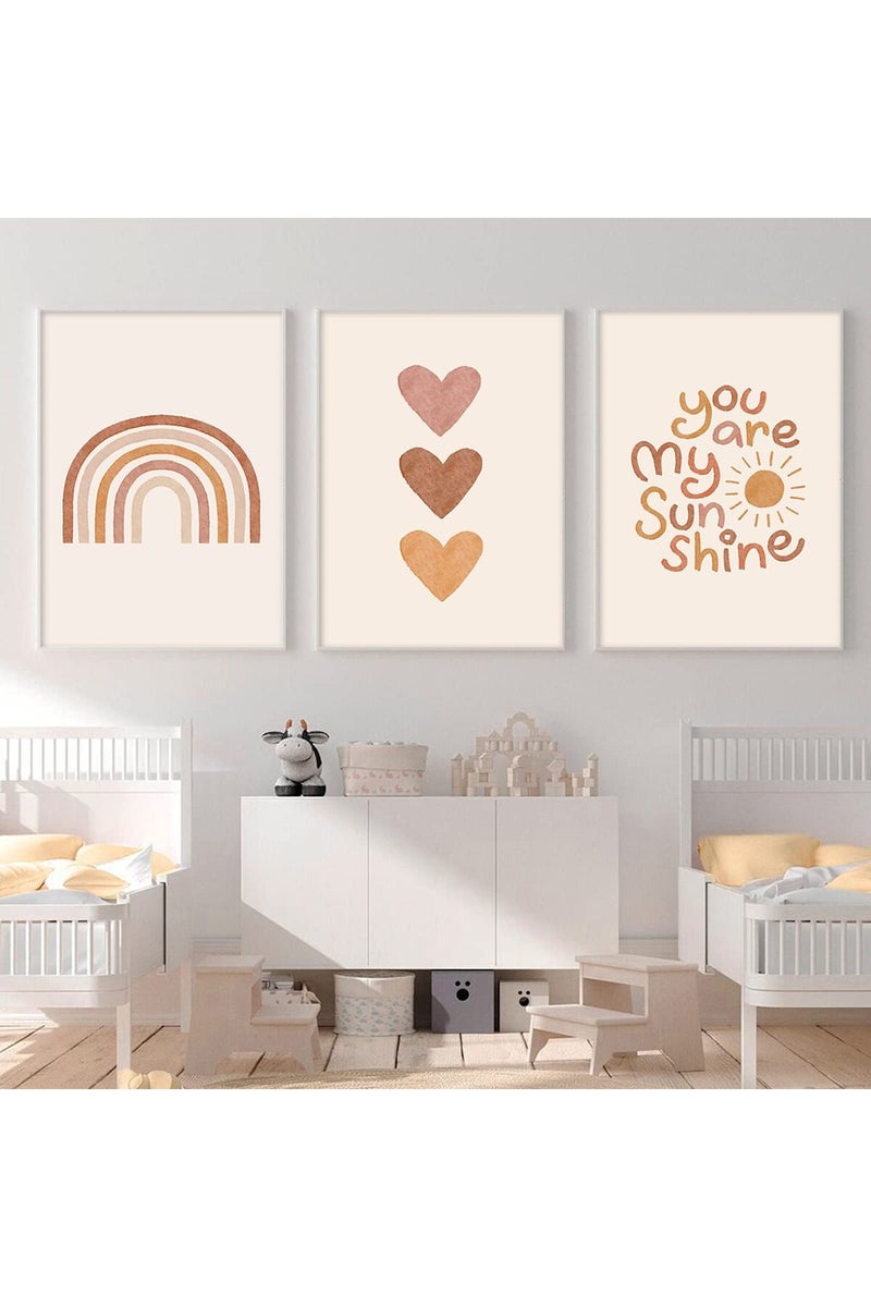 Pennclys Boho Nursery Wall Art Set - You Are My Sunshine - Image 1