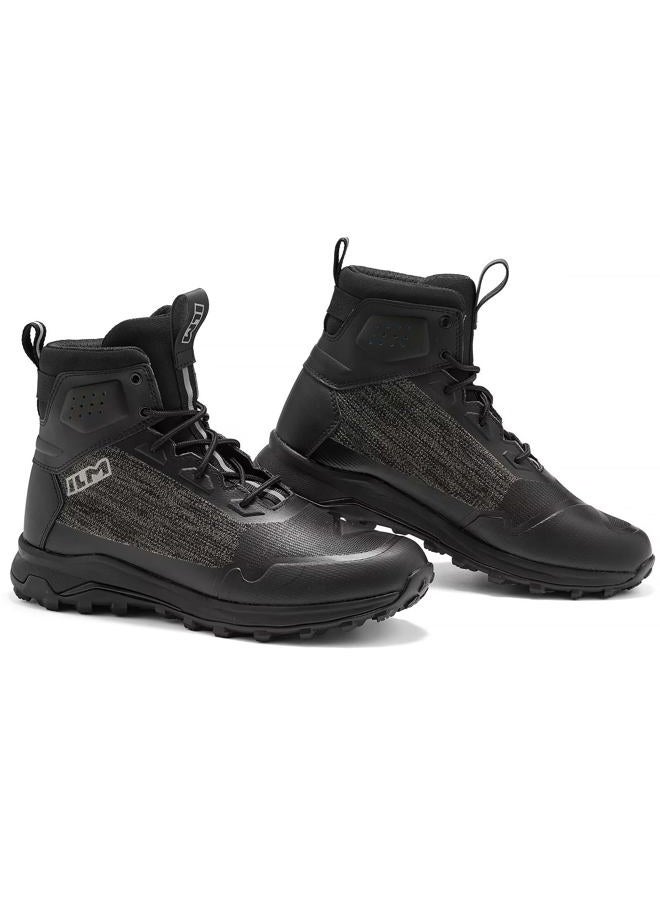 ILM Motorcycle Riding Shoes for Men Black Lightweight Protective Boots with Ankle Support Breathable Anti-Slip Motorbike Street Model UB34, Black, 10 - Image 1