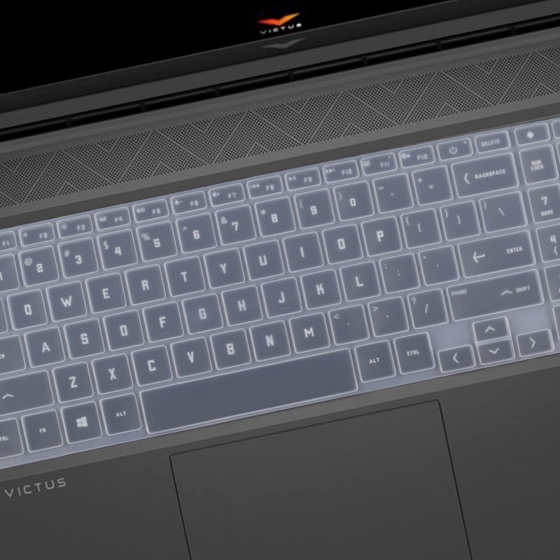 Oaky غطاء لوحة مفاتيح لجهاز HP Victus 15.6 بوصة FHD للألعاب 2024 2023 15-FA_، 15-FB__ وسلسلة HP Victus 16.1 بوصة مقاوم للماء والغبار - واقي لوحة مفاتيح رقيق للغاية - سيليكون شفاف - Image 3