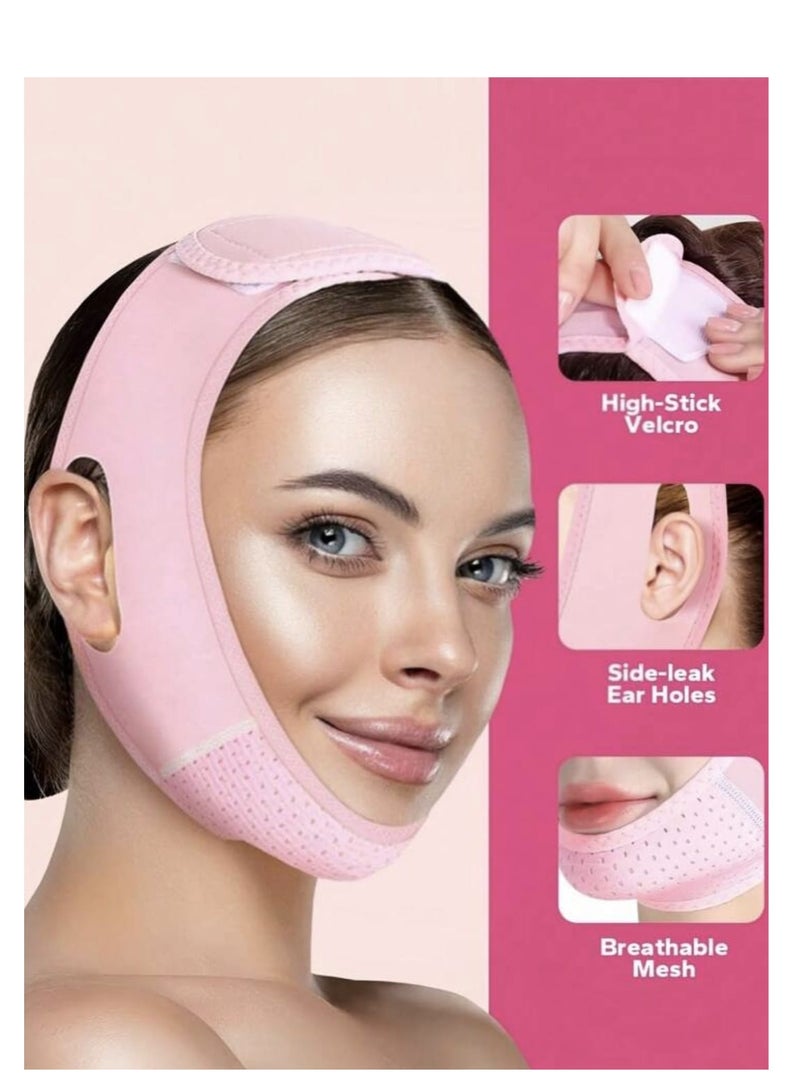 Generic Reusable Face Mask, Jaw Line Mask, Double Chin Lifter, Chin Patch, Chin Strap, V-Shape Strap, V-Shape Sagging Mask, Perfect as a Gift for a Friend  - Image 3