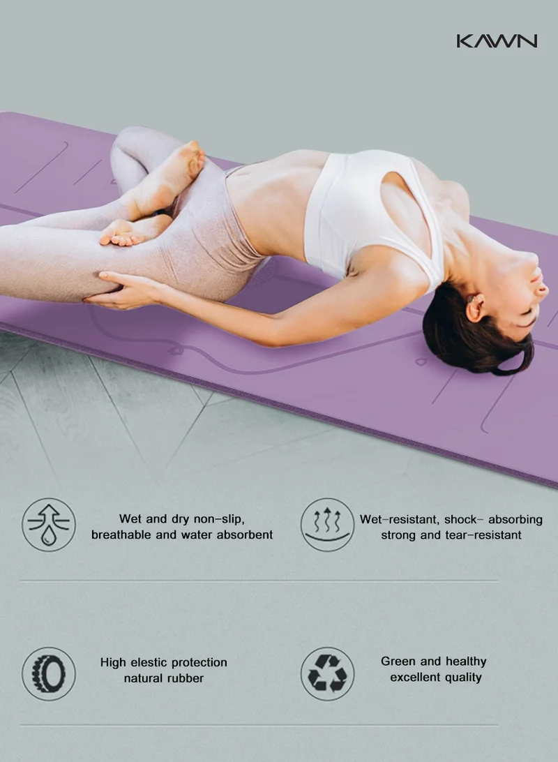 KAWN.YOGA Pastel Pink Mat. Non-Slip. Strap Included. High Performance Material Exercise Mat Ideal For Hiit, Plates, Yoga And Other Workouts