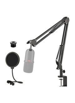 HyperX SoloCast Boom Arm Stand with Pop Filter - Adjustable Mic Boom Arm with Upgraded Desk Clamp for SoloCast Condenser Mic