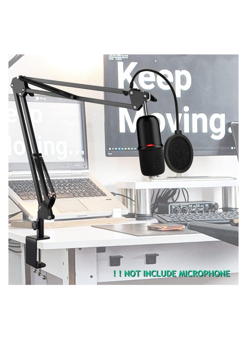 ZealSound - HyperX SoloCast Boom Arm Stand with Pop Filter - Adjustable Mic Boom Arm with Upgraded Desk Clamp for SoloCast Condenser Mic - Image 1