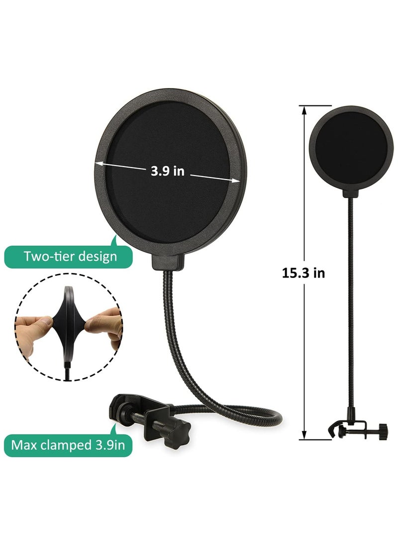 ZealSound - HyperX SoloCast Boom Arm Stand with Pop Filter - Adjustable Mic Boom Arm with Upgraded Desk Clamp for SoloCast Condenser Mic - Image 1