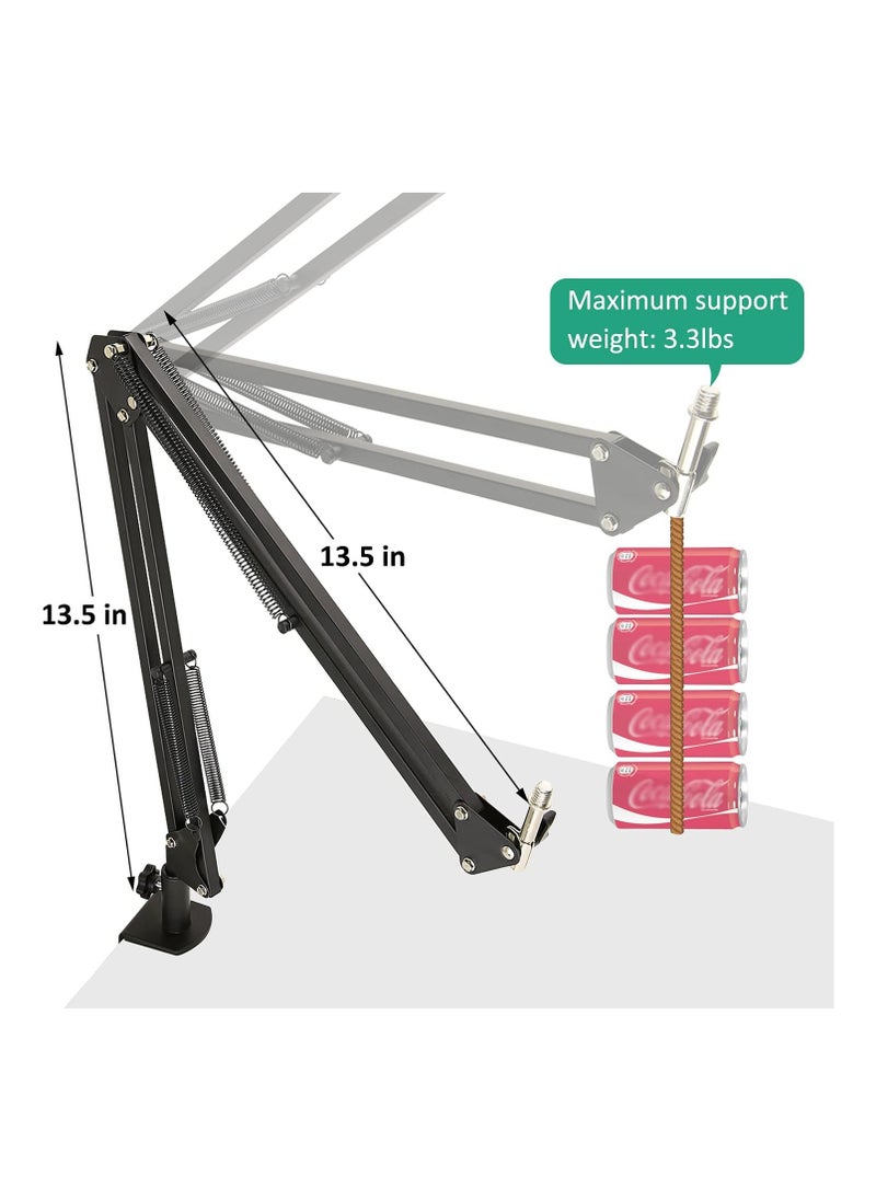 ZealSound - HyperX SoloCast Boom Arm Stand with Pop Filter - Adjustable Mic Boom Arm with Upgraded Desk Clamp for SoloCast Condenser Mic - Image 1