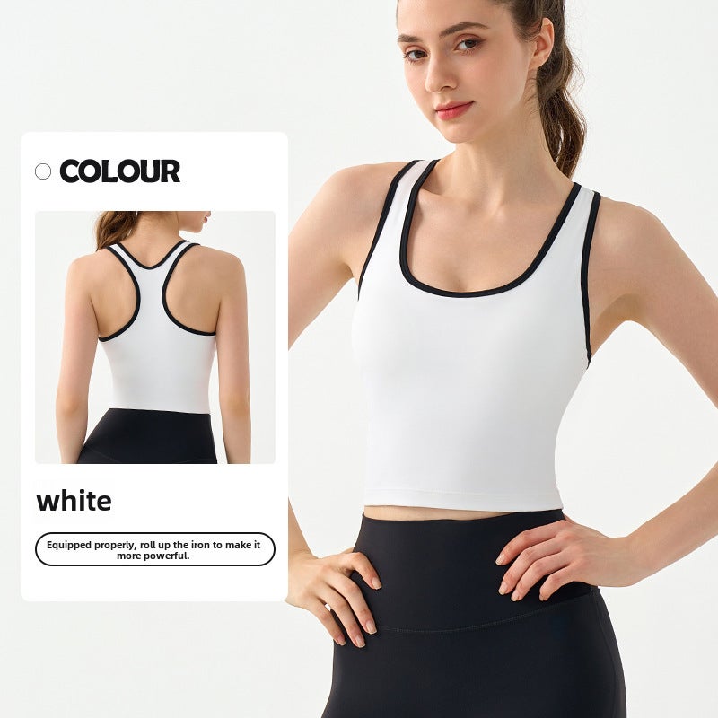 Generic Seamless Yoga Tank Top with Built-in Bra for Women White