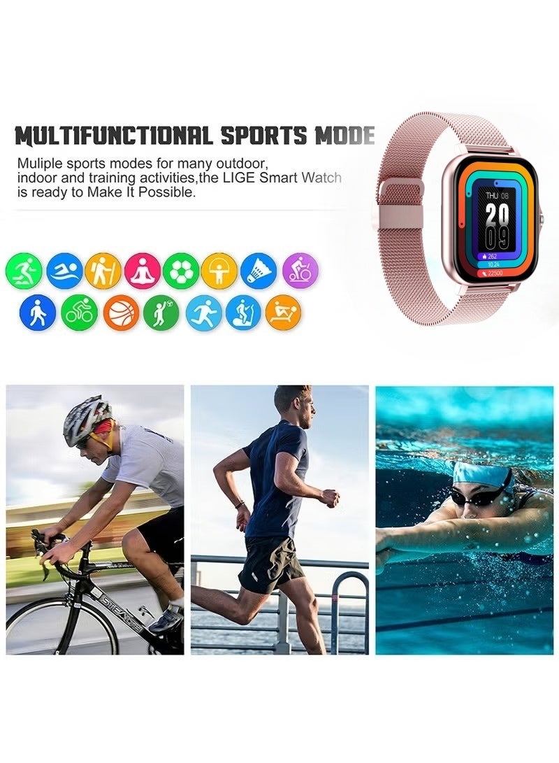joybuy Smart Watch 1.7 Inches HD Full Touch Screen With Waterproof Bluetooth Calling With Heart Rate Monitor Sport Digital Smartwatch For Women Men Fitness Tracker Sleep Monitor Pedometer - Image 3