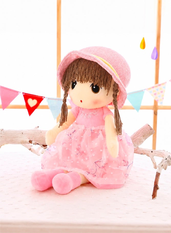 SHABILI 45cm Soft Baby Doll Girl Plush Toy with Hat and Dress for Kids, Cute Sleeping Companion Plush Doll with Soft PP Cotton Filling, Ideal Birthday Gift and Home Decoration Toy for Girls and Children - Image 2