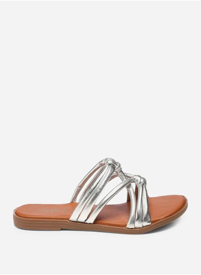 GNIST Solid Knot Strap Flat Sandals by Styli