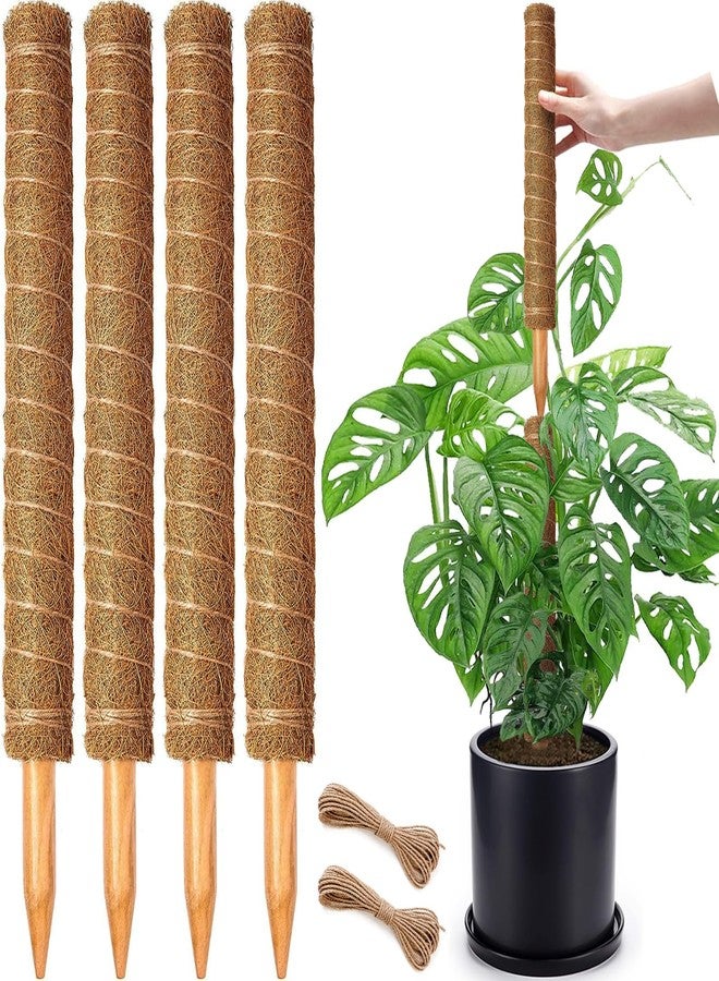 CHIAFFI 4 Pack 18 Inch Moss Pole, Stackable Moss Poles for Climbing Plants Monstera, Tall Plant Sticks Accessories, Large Coir Plant Support Stakes for Potted Plants Indoor, Pothos, Philodendron - Image 1