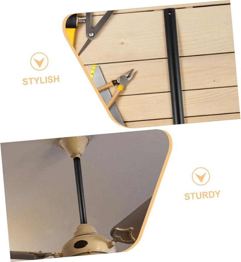 مجموعة تمديد قضيب مروحة السقف 12 بوصة للأسقف العالية سهلة التركيب تصميم عصري - Image 4