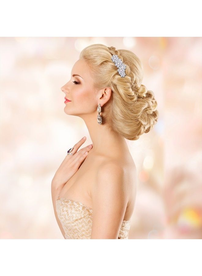 eBoot eBoot 40 Pack Flower Crystal Rhinestone Hair Pins with a Storage Bag for Bridal Wedding Hair Accessories (White)  - Image 2