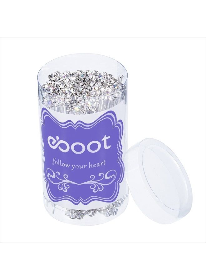 eBoot eBoot 40 Pack Flower Crystal Rhinestone Hair Pins with a Storage Bag for Bridal Wedding Hair Accessories (White)  - Image 5