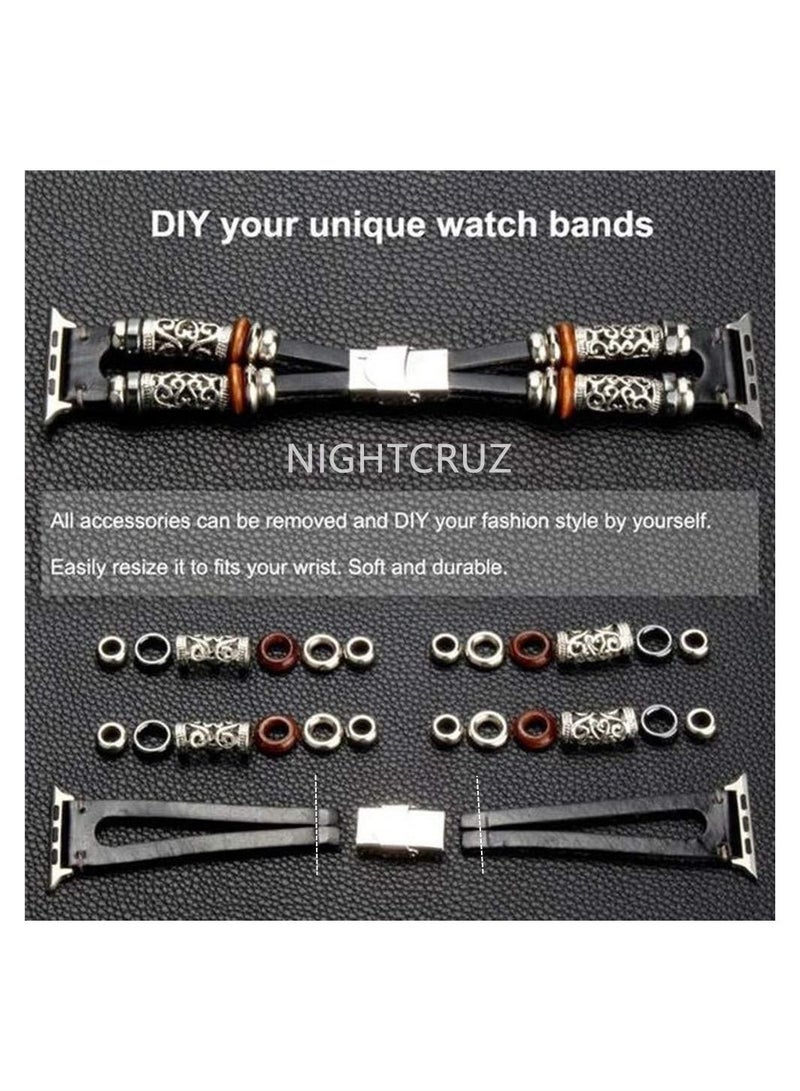 SYOSI Compatible with Apple Watch Band Boho Fancy Apple Watch Band Multilayer Leather Bracelet Vintage Apple Watch Band for Apple Watch Series7/6/5/4/3/SE - Image 5