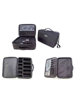 MAYLAN Professional Storage Partition Cosmetic Box Three Waterproof Layer Travel MakeUp Bag Black  - Image 2