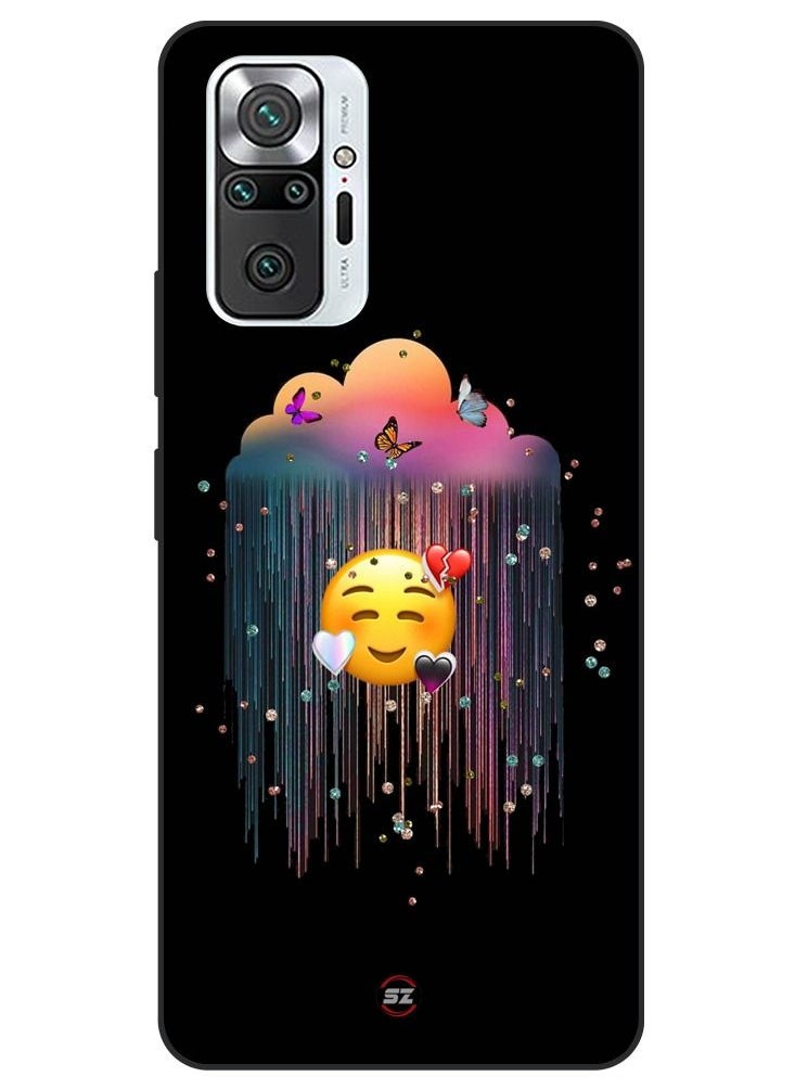 Service Zone Protective Printed Mobile Cover Happy Emoji With Hearts And Butterflies For Xiaomi Redmi Note 10 Pro 