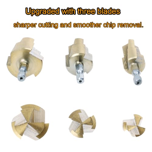 AUTOTOOLHOME 3Pack PPR Lifting Stepped Drill Bit Reamer Drill for Water Pipe Tube Repair Drill Connection Tool for 1/2" 3/4" 1inch Pipes 1/4 Hex Shank Quick Change - Image 4