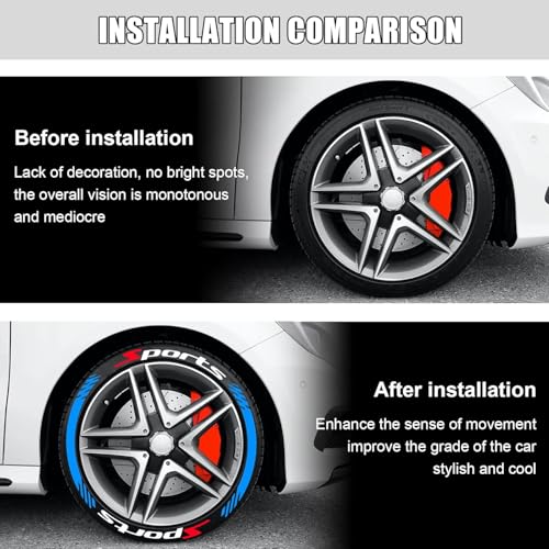 AutoBizarre DIY Sports 3D Letters Rubber Tyre Stickers Kit for Decoration Styling Universal for All Cars, Vans, Trucks, Motorcycles (Blue) - Image 3
