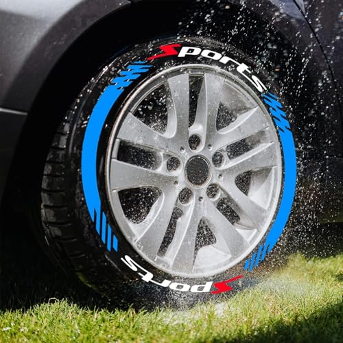 AutoBizarre DIY Sports 3D Letters Rubber Tyre Stickers Kit for Decoration Styling Universal for All Cars, Vans, Trucks, Motorcycles (Blue) - Image 1