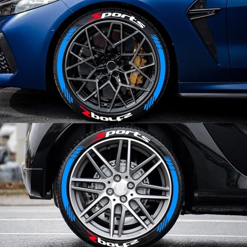 AutoBizarre DIY Sports 3D Letters Rubber Tyre Stickers Kit for Decoration Styling Universal for All Cars, Vans, Trucks, Motorcycles (Blue) - Image 5