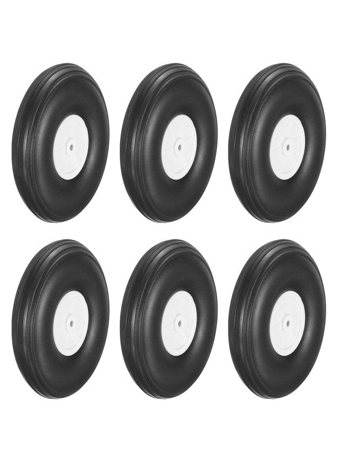 MECCANIXITY 6 Pcs RC Airplane Wheels, 3.3 Inch OD RC Plane Parts Wheels Model Airplane Light PU Sponge Tire Tail Foam Wheel for DIY RC Model Plane Aircraft - Image 1
