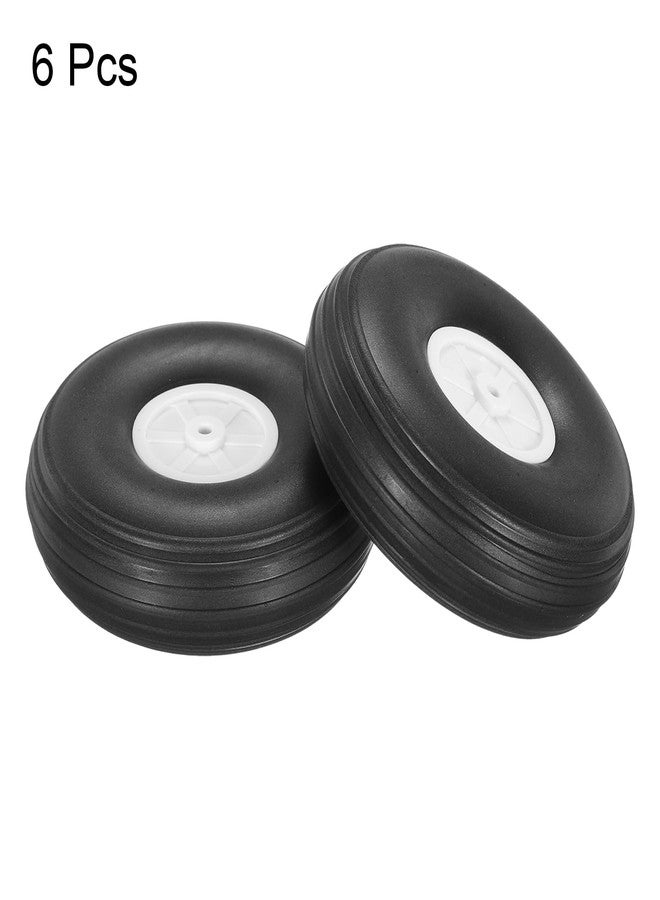 MECCANIXITY 6 Pcs RC Airplane Wheels, 3.3 Inch OD RC Plane Parts Wheels Model Airplane Light PU Sponge Tire Tail Foam Wheel for DIY RC Model Plane Aircraft - Image 3