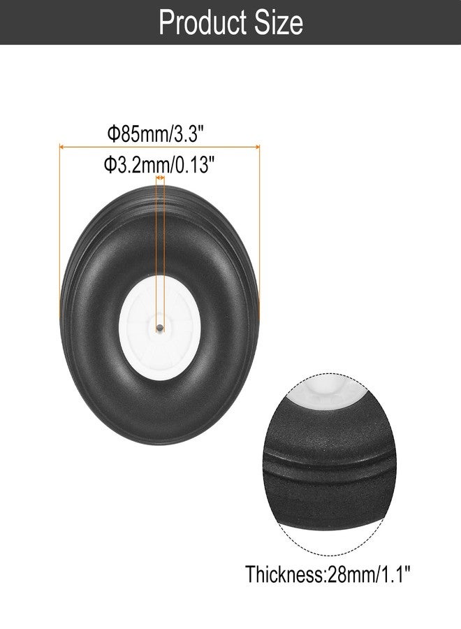 MECCANIXITY 6 Pcs RC Airplane Wheels, 3.3 Inch OD RC Plane Parts Wheels Model Airplane Light PU Sponge Tire Tail Foam Wheel for DIY RC Model Plane Aircraft - Image 2