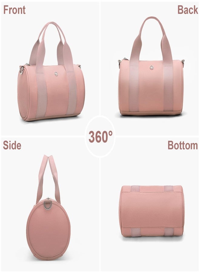 ANKICK Mini Gym Bag Small Barrel Duffle Crossbody Bags Tote for Women Men Workout Bag Lightweight for Weekender Travel Sports Yoga Fitness Dance (Pink) - Image 3