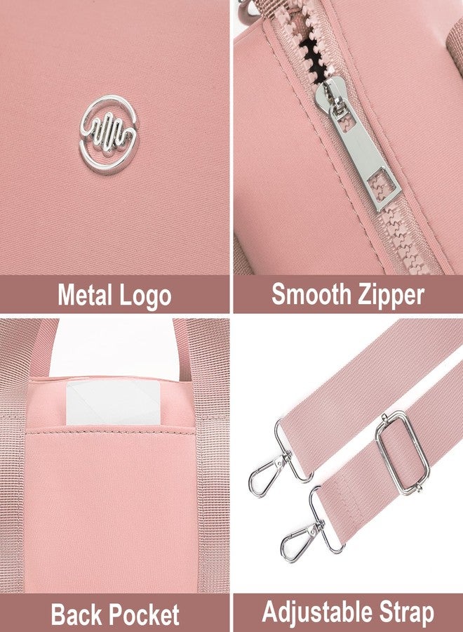 ANKICK Mini Gym Bag Small Barrel Duffle Crossbody Bags Tote for Women Men Workout Bag Lightweight for Weekender Travel Sports Yoga Fitness Dance (Pink) - Image 4