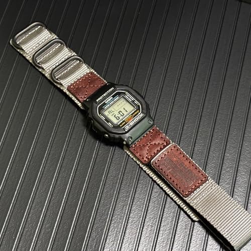HEMSUT Quick Release 16mm Military Tactical Watch Band for Casio ShockResistant Nylon Leather Strap Compatible with GA100 DW5600 DW6900 GWM5610 GBD800 Series More - Image 3