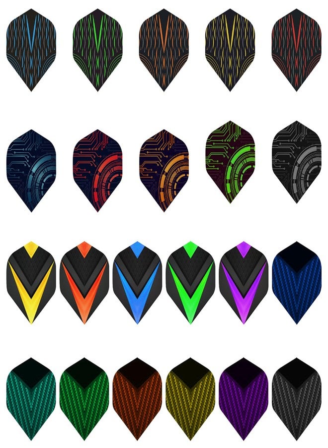 Deetenks 110PCS Dart Flights 22 Sets Durable Standard PET Dart Flights Replacement Feather Tail Wing for Soft Tip Steel Tip Darts - Image 2