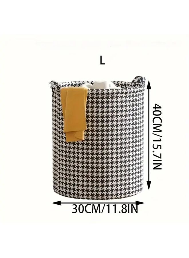Foldable Laundry Hamper Basket Collapsible Clothes Bin Large Houndstooth Pattern - Image 3