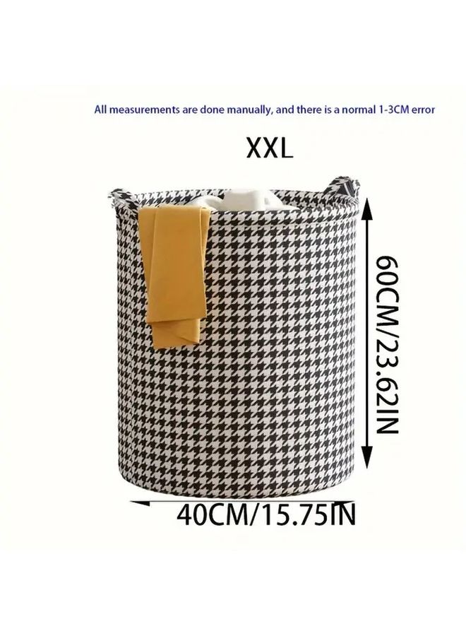 Foldable Laundry Hamper Basket Collapsible Clothes Bin Large Houndstooth Pattern - Image 4