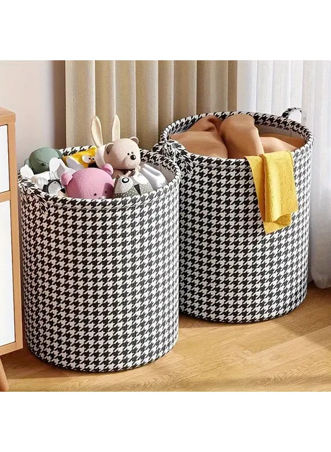 Foldable Laundry Hamper Basket Collapsible Clothes Bin Large Houndstooth Pattern - Image 1
