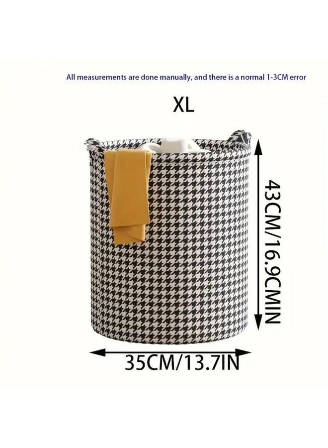 Foldable Laundry Hamper Basket Collapsible Clothes Bin Large Houndstooth Pattern - Image 5