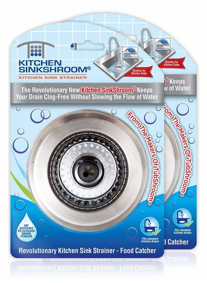 سينك شروم سلة مصفاة حوض SinkShroom الثورية المقاومة للانسداد، قطعتان، من الفولاذ المقاوم للصدأ - Image 1