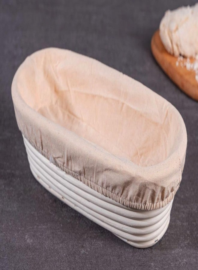 KOOTIPS 2Pcs 11inch Oval Bread Proofing Basket Cloth Liner, Rattan Baking Dough Basket Cover Liner, Sourdough Banneton Proofing Cloth, Fermentation Basket Linen Liner for Baking Supplies (28 * 15 * 8cm) - Image 4