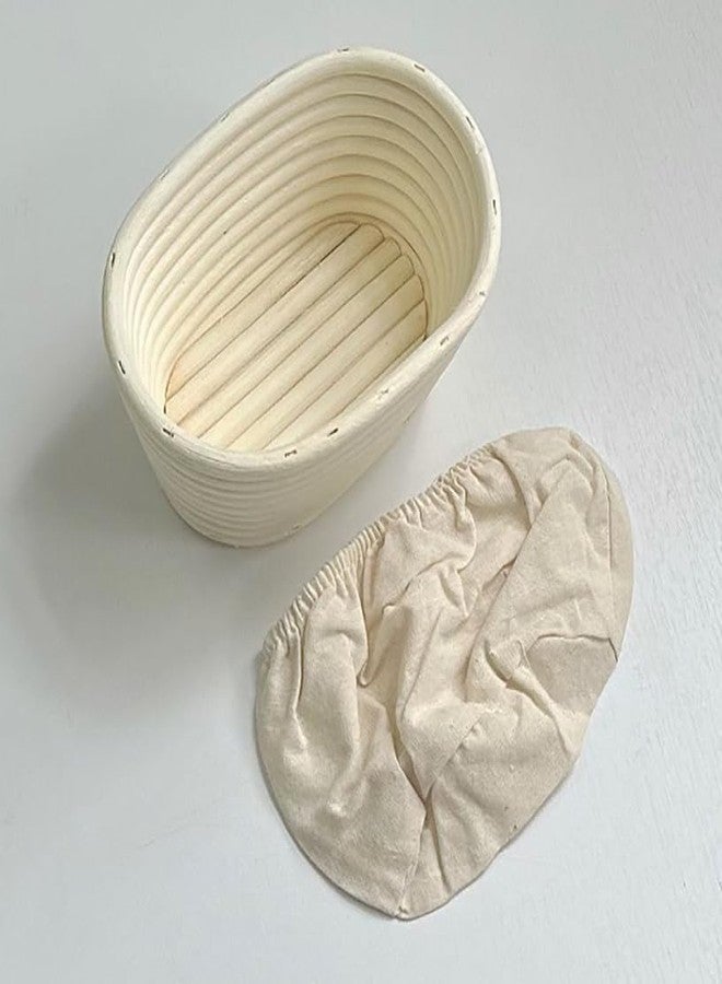 KOOTIPS 2Pcs 11inch Oval Bread Proofing Basket Cloth Liner, Rattan Baking Dough Basket Cover Liner, Sourdough Banneton Proofing Cloth, Fermentation Basket Linen Liner for Baking Supplies (28 * 15 * 8cm) - Image 2