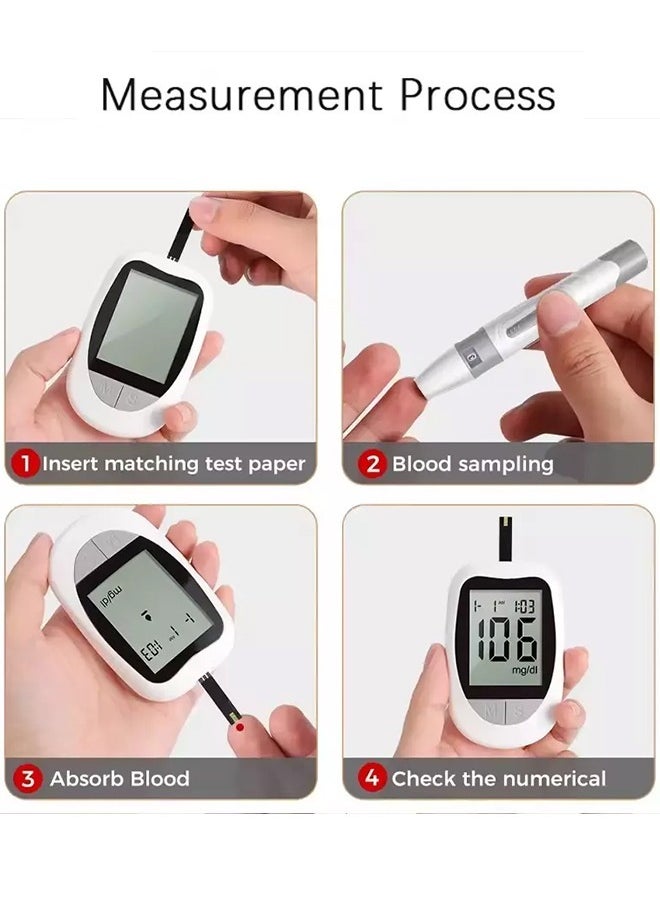 Eworld - Fully Automatic Portable Blood Glucose Meter, Accurate and Easy to Use Diabetes Testing Device with Lancet Pen, 100 Test Strips and Lancets, Fast Results, Memory Storage and Code Free Operation - Image 1