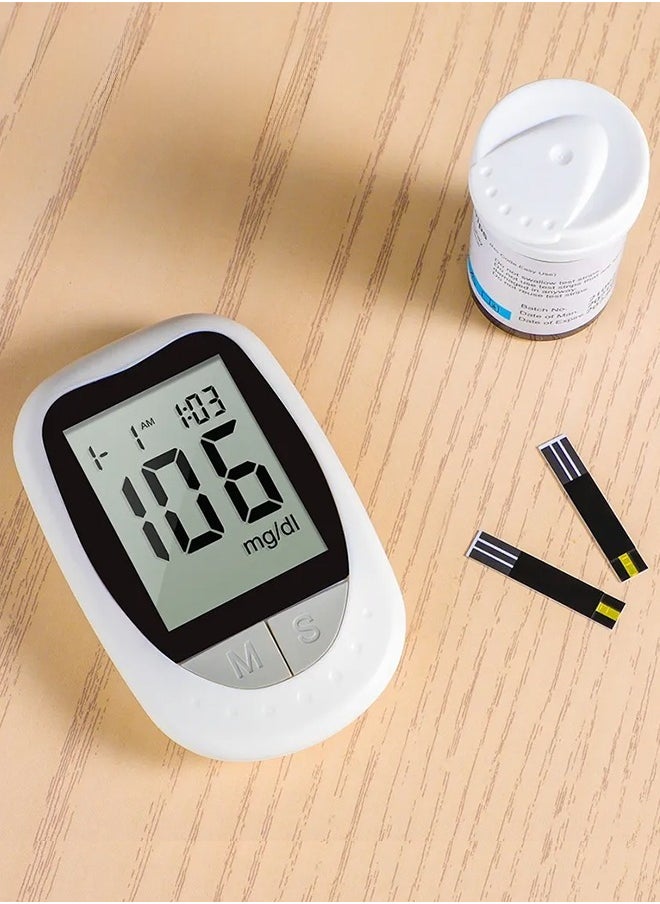 Eworld - Fully Automatic Portable Blood Glucose Meter, Accurate and Easy to Use Diabetes Testing Device with Lancet Pen, 100 Test Strips and Lancets, Fast Results, Memory Storage and Code Free Operation - Image 1