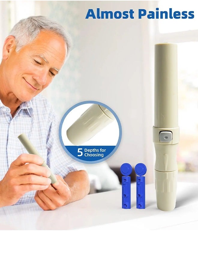 Eworld - Fully Automatic Portable Blood Glucose Meter, Accurate and Easy to Use Diabetes Testing Device with Lancet Pen, 100 Test Strips and Lancets, Fast Results, Memory Storage and Code Free Operation - Image 1